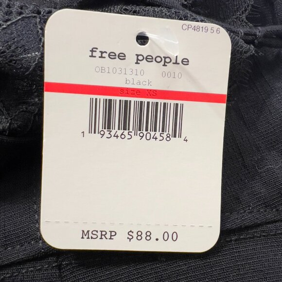 Free People Intimately Black One-Shoulder Lace Mini Cocktail Dress XS NWT - Picture 8 of 11